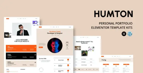 Humton – Personal Portfolio Elementor Template Kits